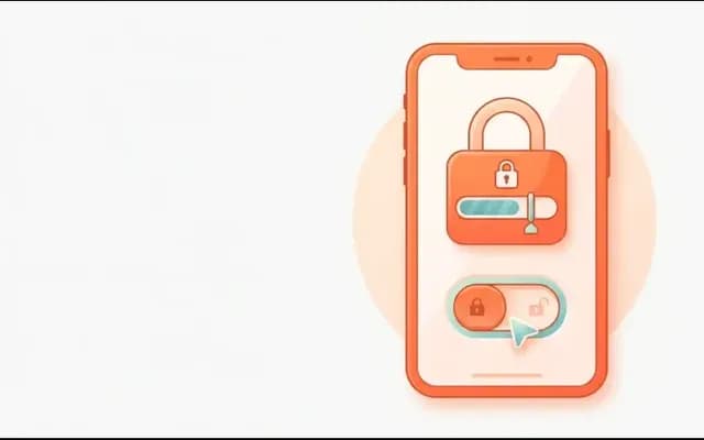 データ上限の南京錠と解除スイッチを表示したスマートフォンのイラスト